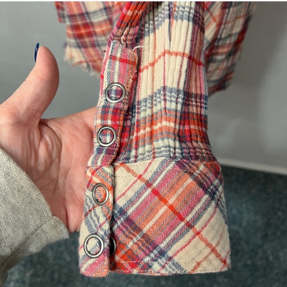 Free People Juniper Ridge Plaid Buttondown Med - Picture 5 of 9
